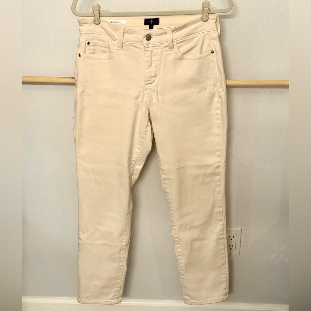 NYDJ Women’s Alina Legging Jeans Mid Rise Lift Tuck Technology Cream Size‎ 6